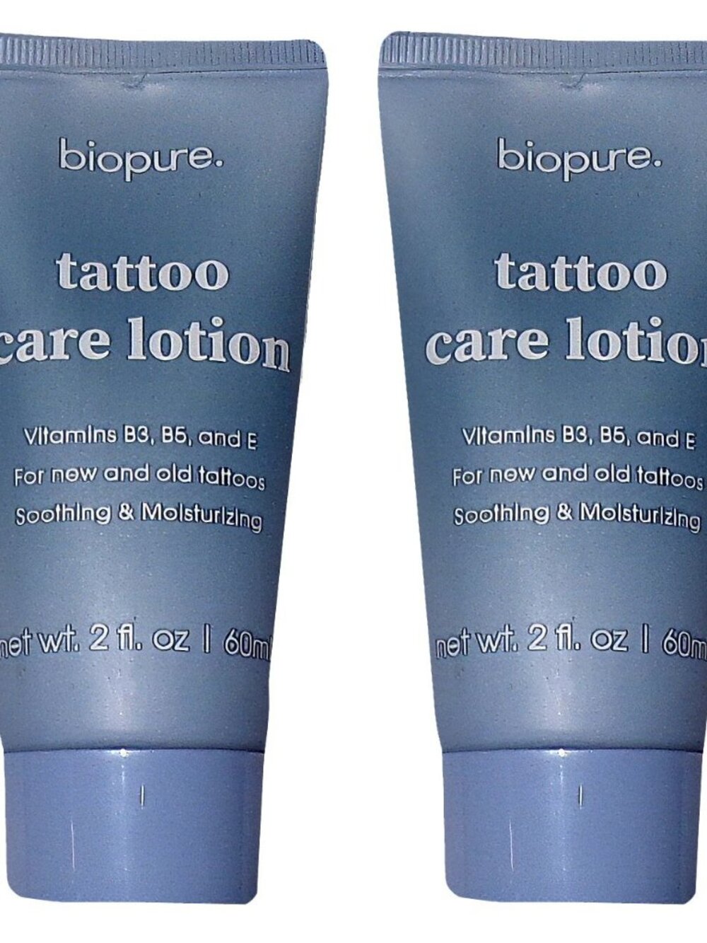 Biopure Tattoo Care Lotion 2oz Vitamins B3 B5 E Soothing Moisturizing (Set of 2)
